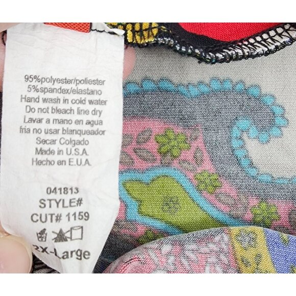 Women's Solola Fe Colorful Wide Leg Pull On Pants 2XL USA Made Flowy Dress - Picture 8 of 8